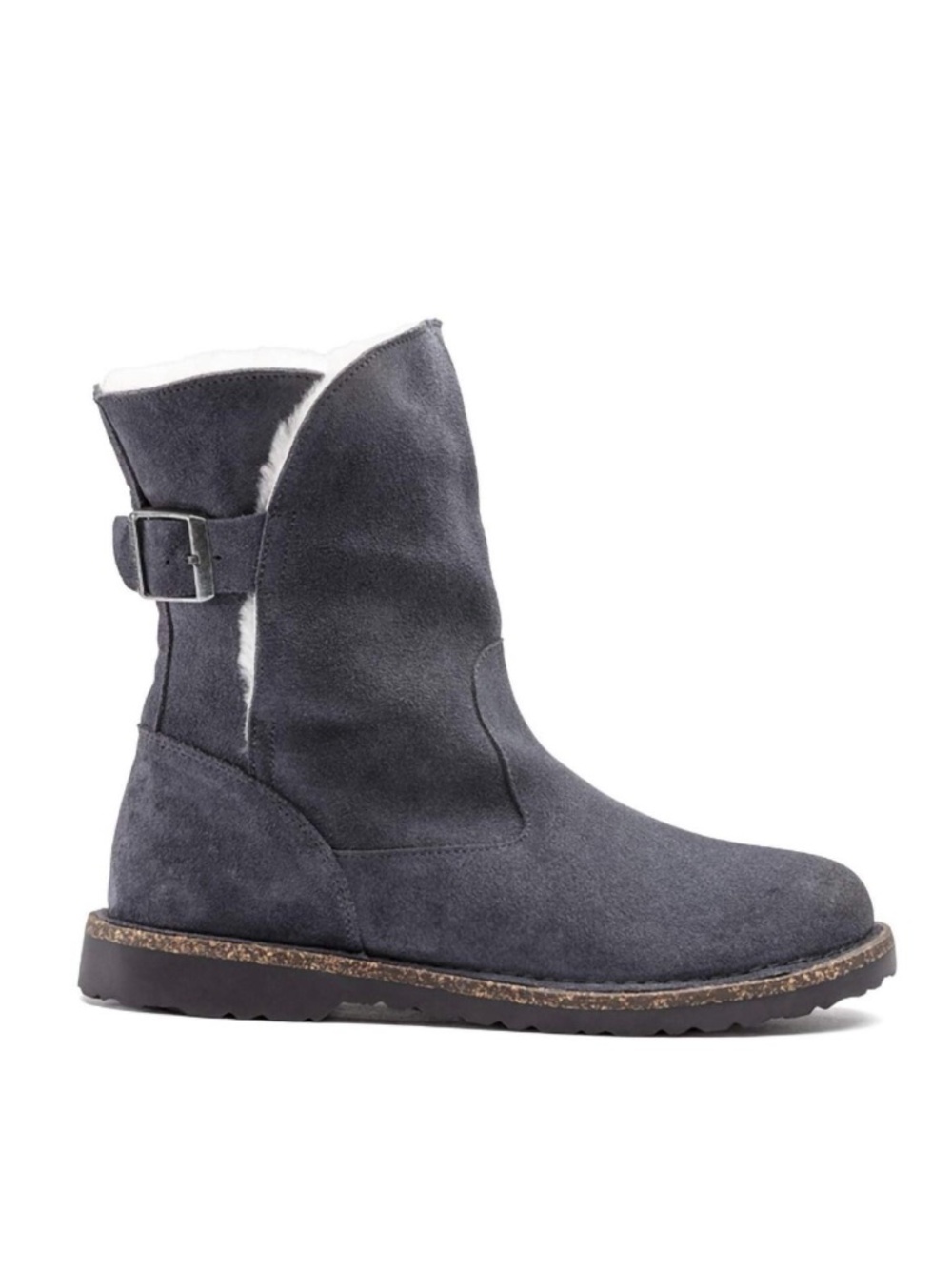 new women's 6 Birkenstock Upsalla Genuine Shearling Suede Boot graphite